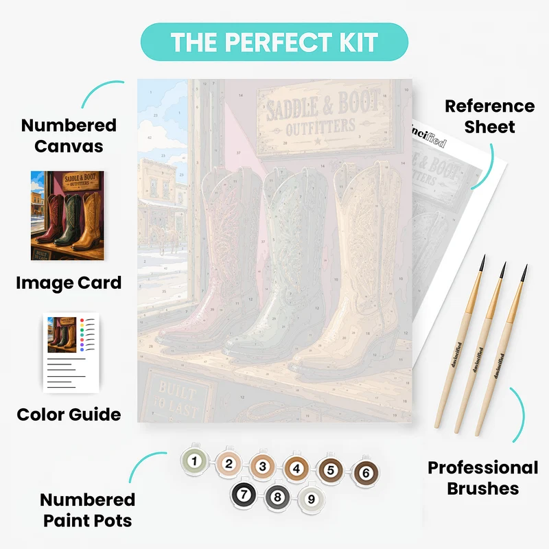Three Boots in the Window - Paint by Numbers Kit