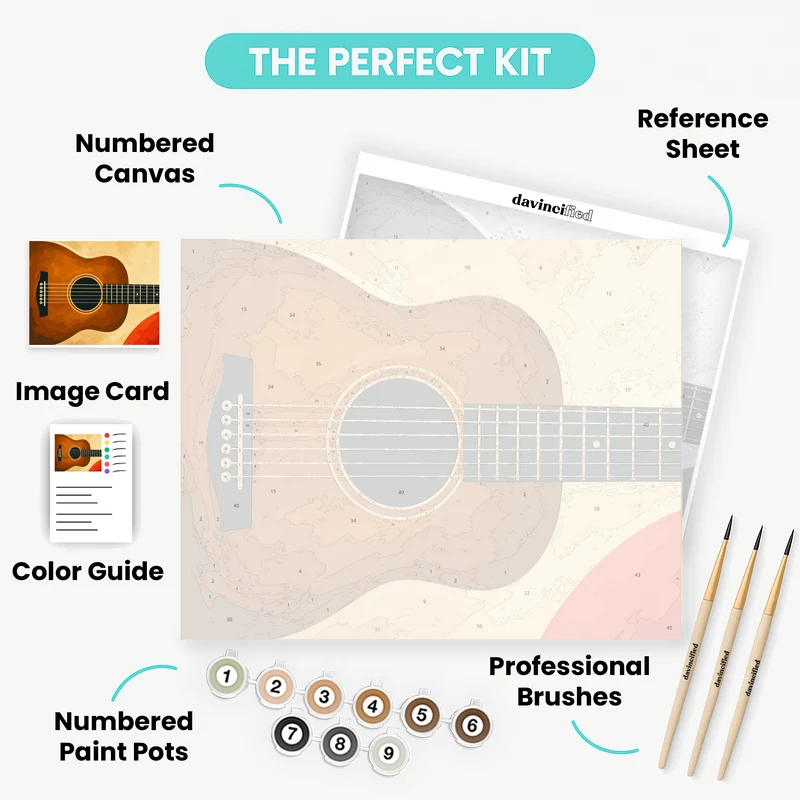 Sienna Guitar Strings - Paint by Numbers Kit
