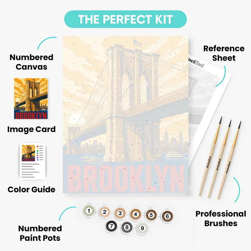 Golden Dawn Brooklyn Bridge - Paint by Numbers Kit