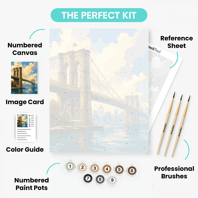 Foggy Brooklyn Bridge - Paint by Numbers Kit