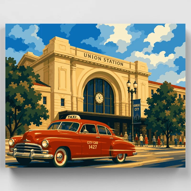 Union Station Taxi - Paint by Numbers Kit