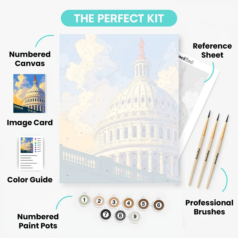 Capitol Dome Coral Accent - Paint by Numbers Kit