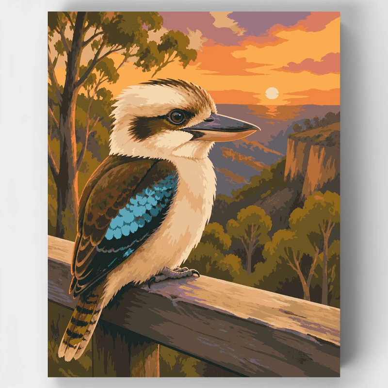 Kookaburra at Sunset - Paint by Numbers Kit