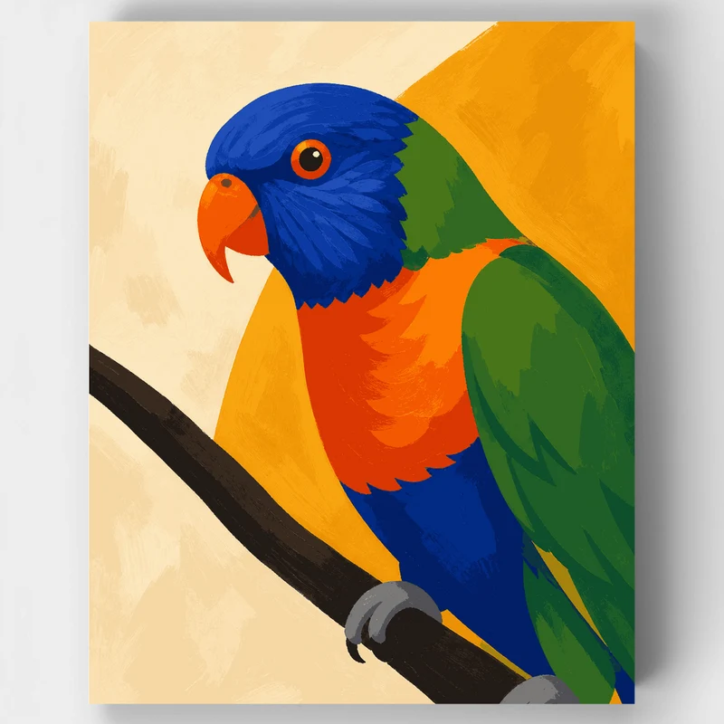Rainbow Lorikeet Portrait - Paint by Numbers Kit