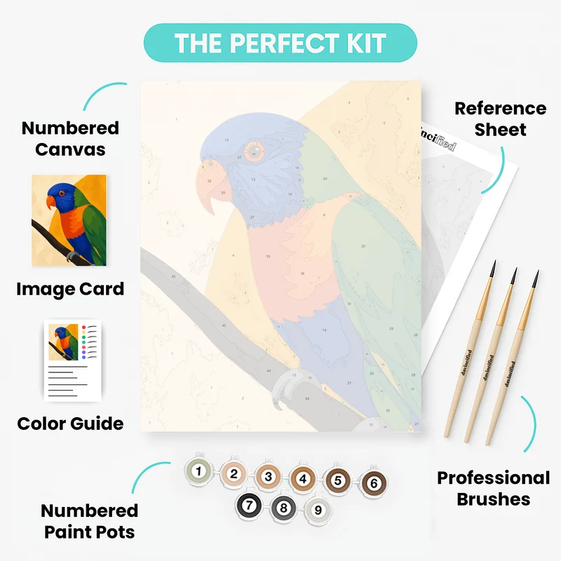 Rainbow Lorikeet Portrait - Paint by Numbers Kit