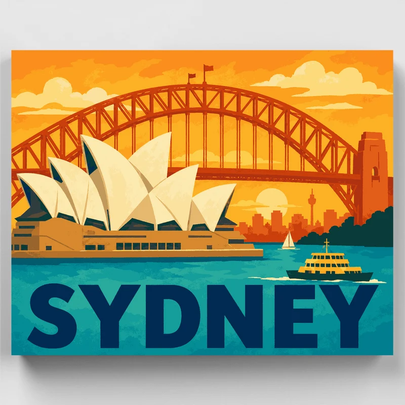 Sunset Harbour Bridge - Paint by Numbers Kit