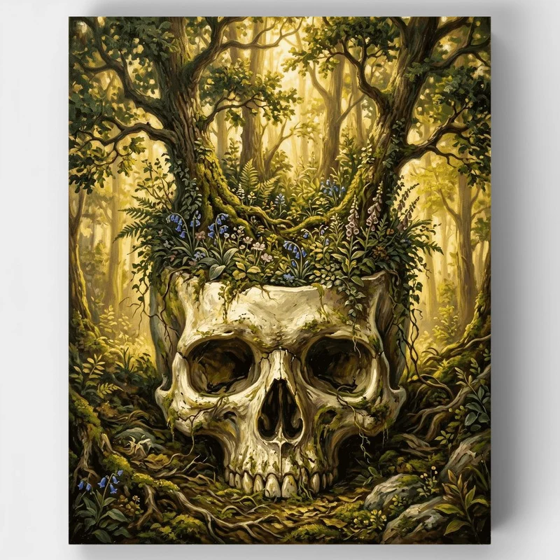"Forest Skull" Paint by Numbers Kit