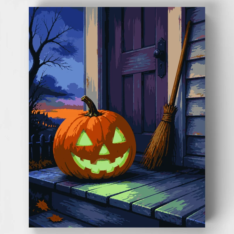Glowing Jack-o'-Lantern - Paint by Numbers Kit