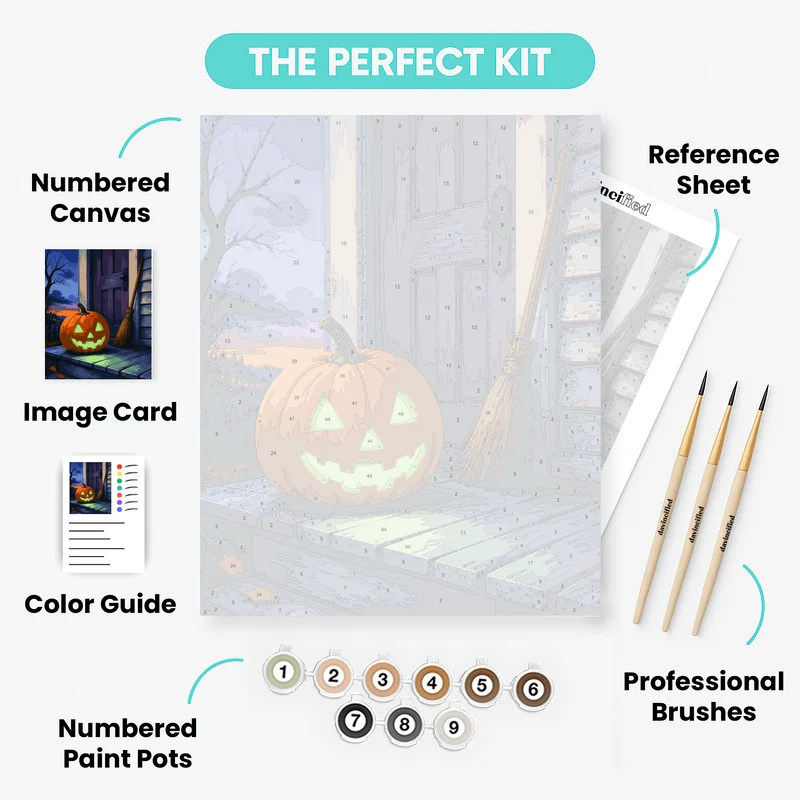 Glowing Jack-o'-Lantern - Paint by Numbers Kit
