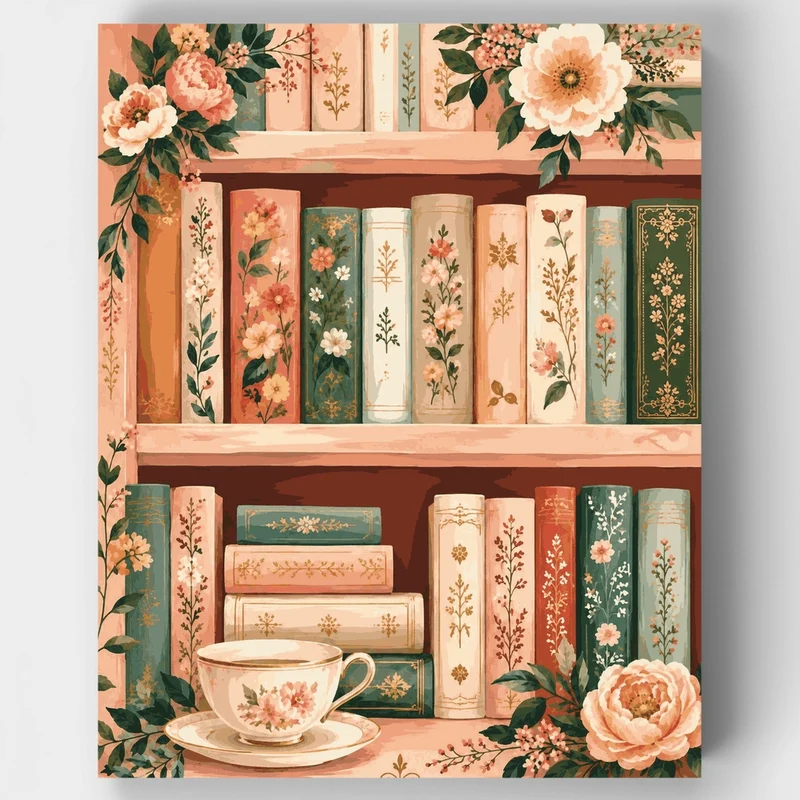 Bloom & Read Bookshelf - Paint by Numbers Kit