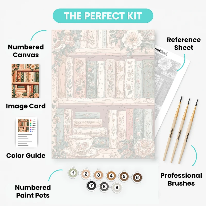 Bloom & Read Bookshelf - Paint by Numbers Kit