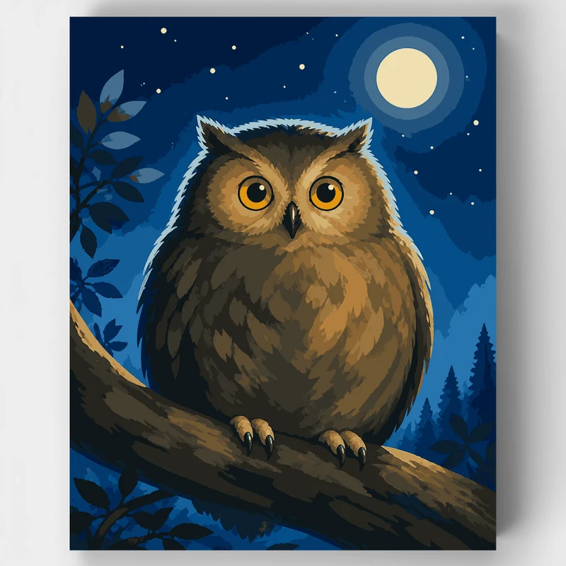 Moonlit Owl Watch - Paint by Numbers Kit