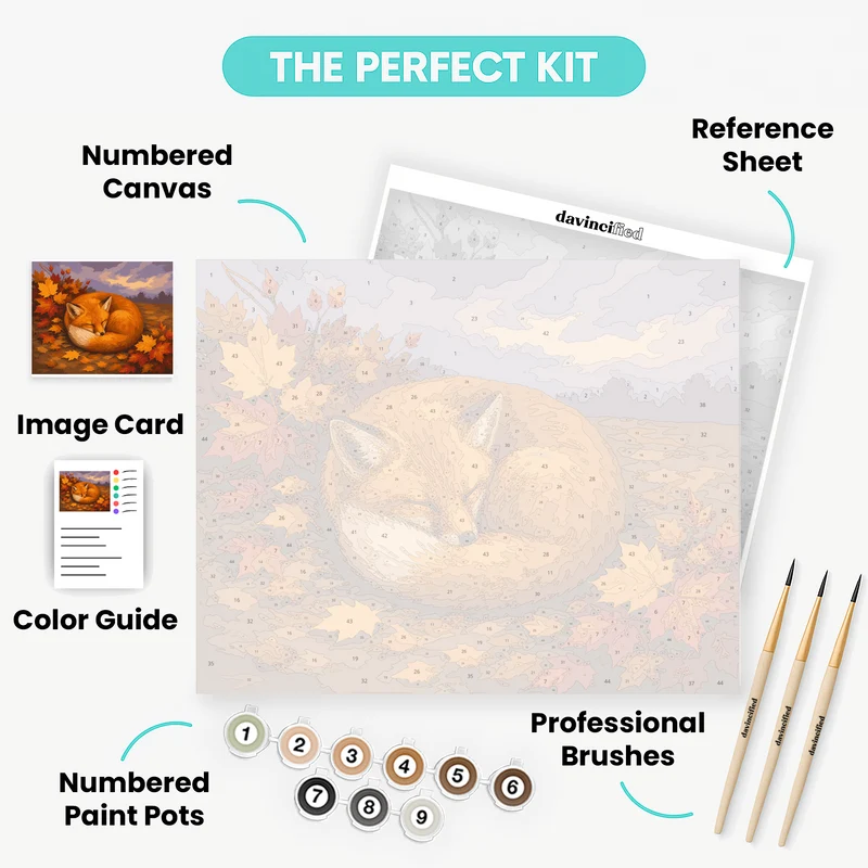 Curled Sleepy Fox - Paint by Numbers Kit
