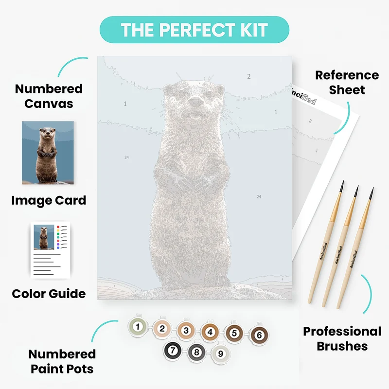 Adorable Otter Portrait - Paint by Numbers Kit
