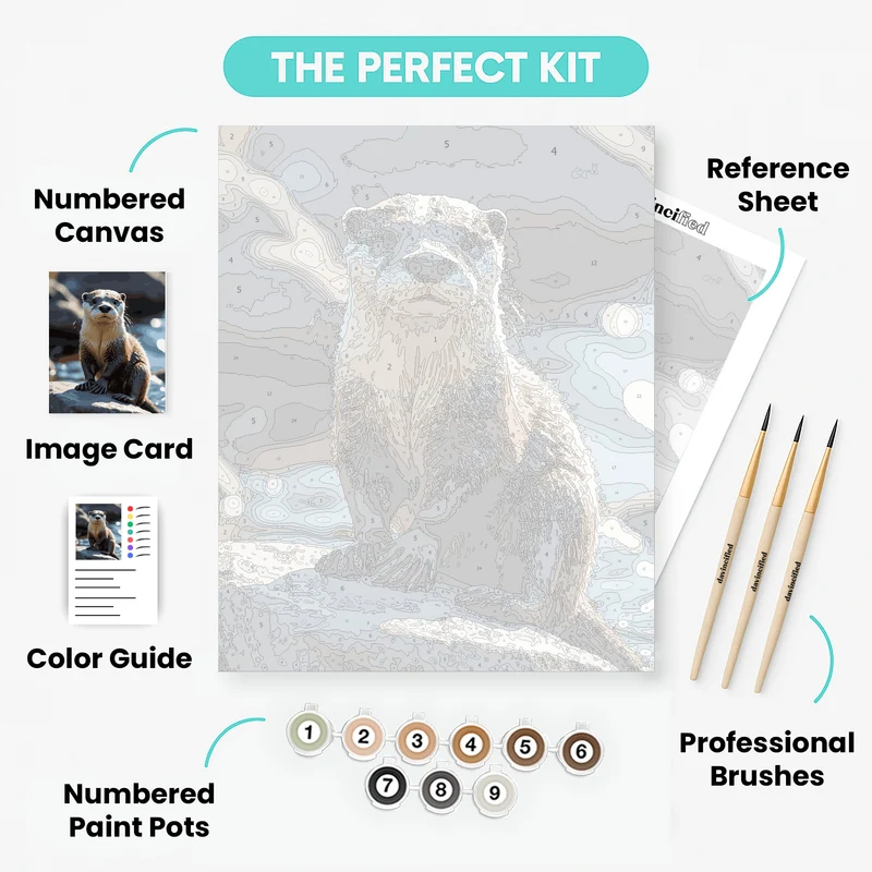 Curious Otter Portrait - Paint by Numbers Kit