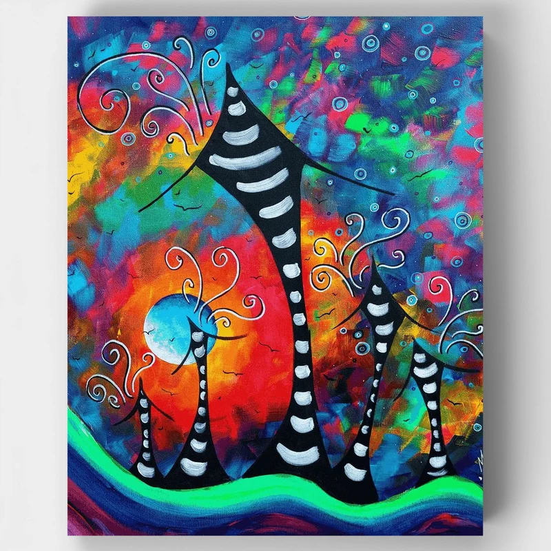 "Land of Wonder a Fun Filled Colorful Work of Art" Paint by Numbers Kit