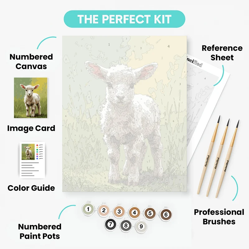 Adorable Spring Lamb - Paint by Numbers Kit