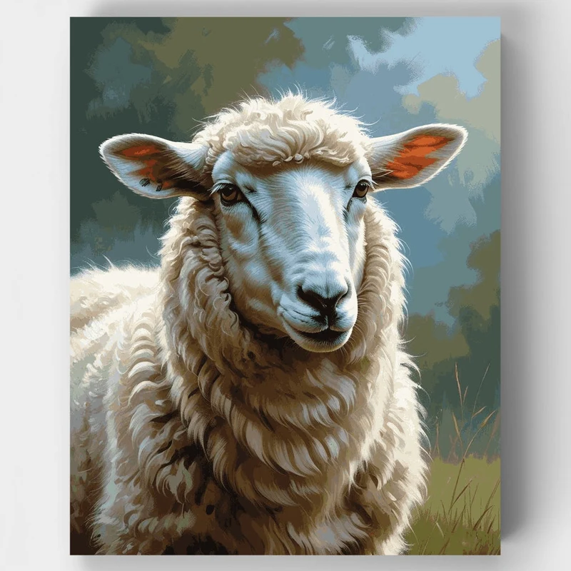 Gentle Sheep Portrait - Paint by Numbers Kit