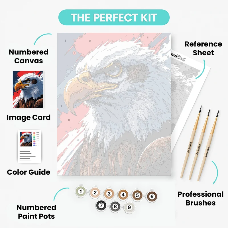 Majestic American Eagle Portrait - Paint by Numbers Kit