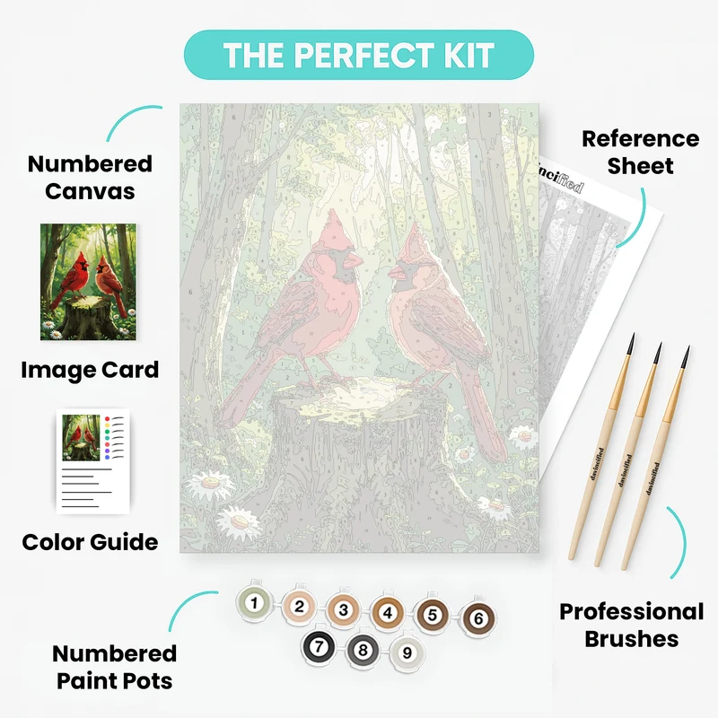 Cardinals in Forest - Paint by Numbers Kit