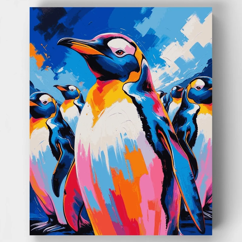 Vibrant Penguins - Paint by Numbers Kit