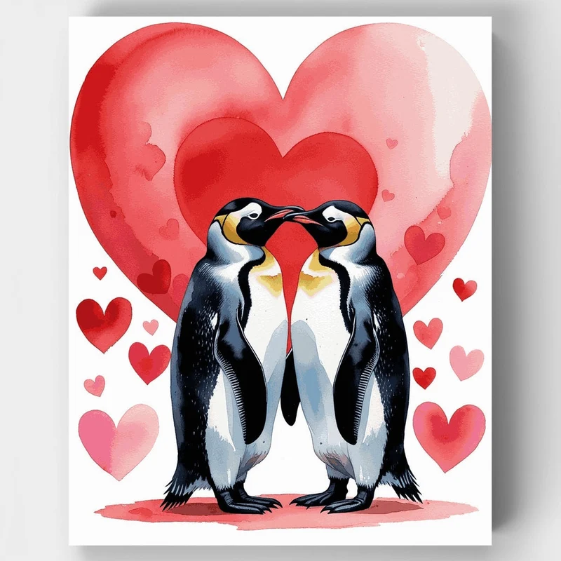 Penguin Love - Paint by Numbers Kit