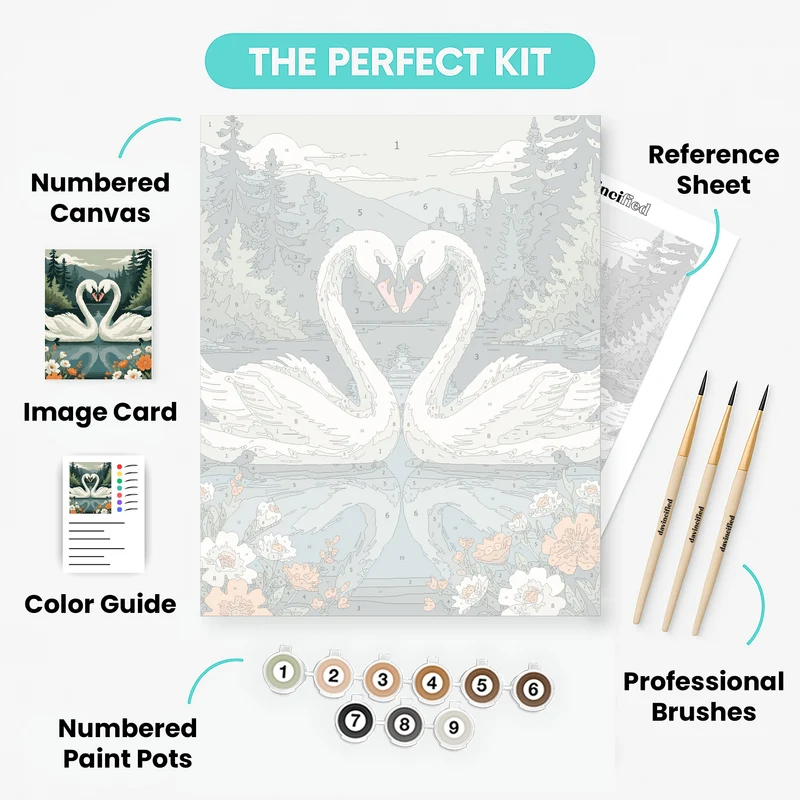 Swans in Love - Paint by Numbers Kit
