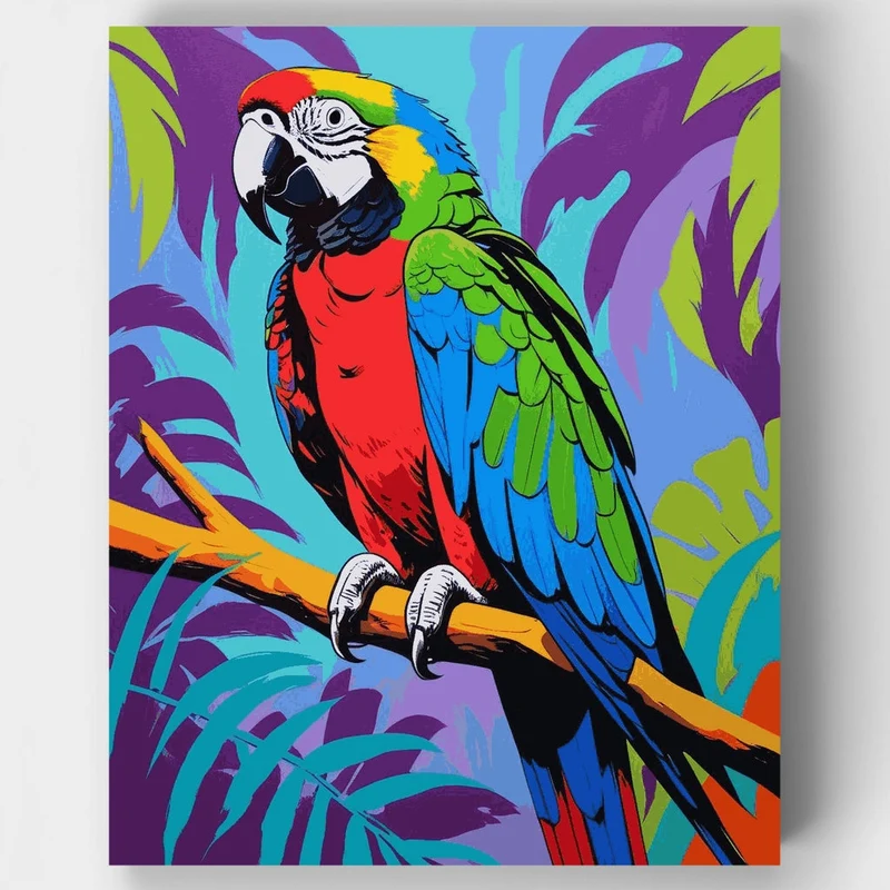 Vibrant Tropical Parrot - Paint by Numbers Kit