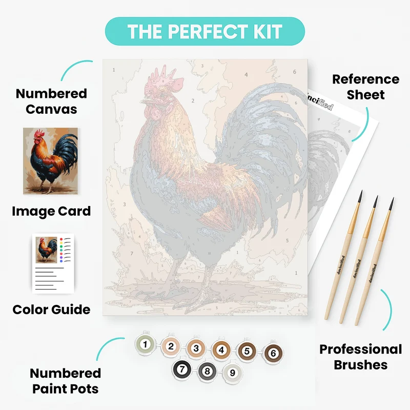 Majestic Rooster - Paint by Numbers Kit