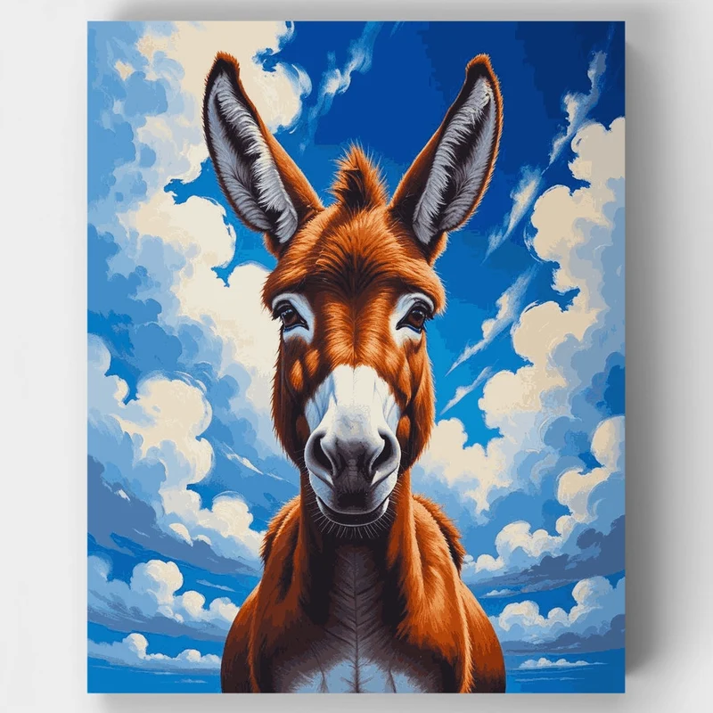 Cheerful Donkey Portrait - Paint by Numbers Kit