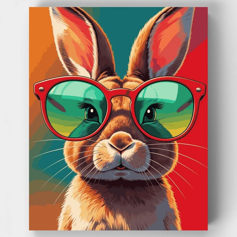 Cool Bunny with Sunglasses - Paint by Numbers Kit