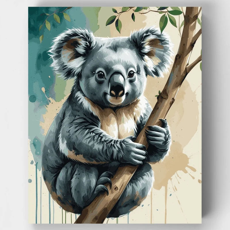 Koala on Eucalyptus Tree - Paint by Numbers Kit