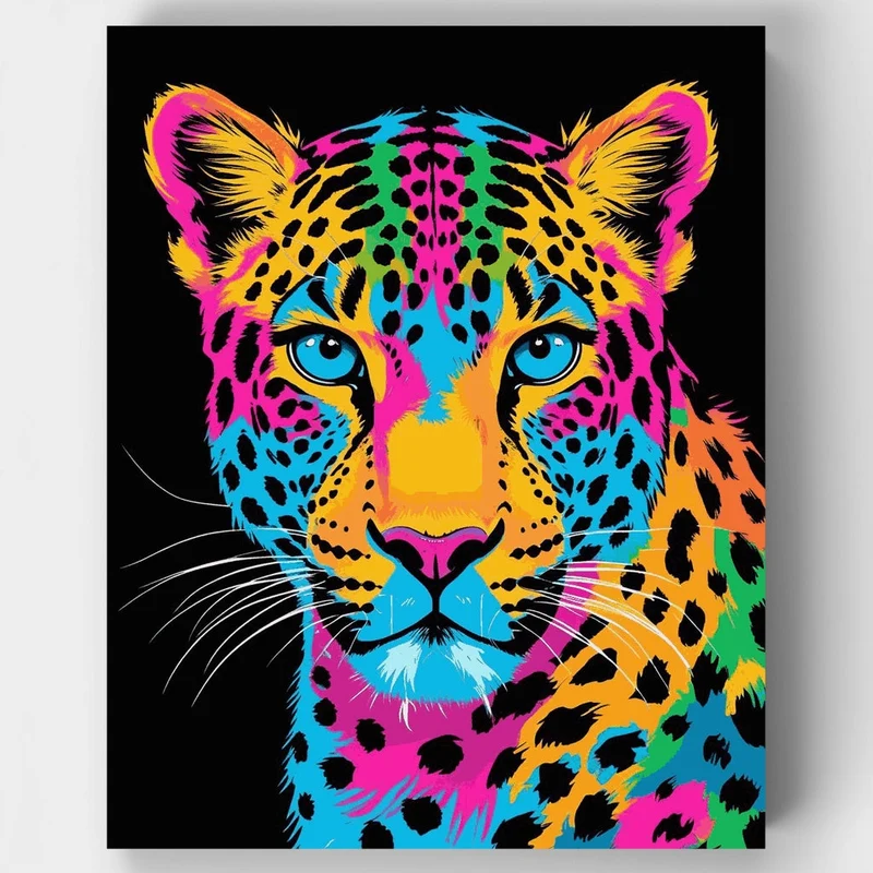 Rainbow Leopard - Paint by Numbers Kit