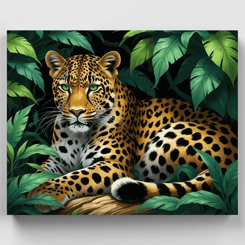 Leopard in the Jungle - Paint by Numbers Kit