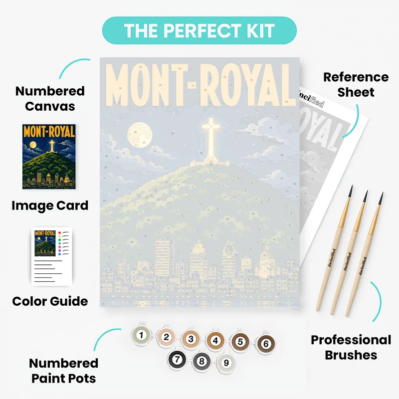 Glowing Cross Over Montreal - Paint by Numbers Kit