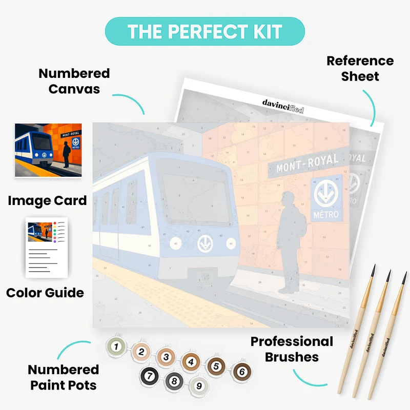 Mont-Royal Metro Platform - Paint by Numbers Kit