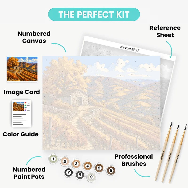 Autumn Vineyard Terraces - Paint by Numbers Kit