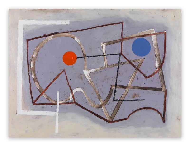 Linear Counterpoint (Red & Blue Disc)