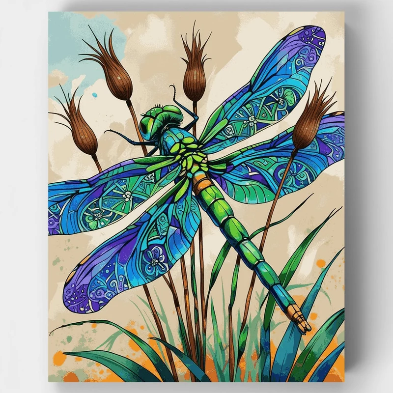 Ornate Dragonfly - Paint by Numbers Kit