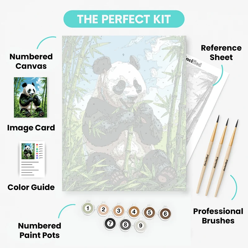 Panda Eating Bamboo - Paint by Numbers Kit