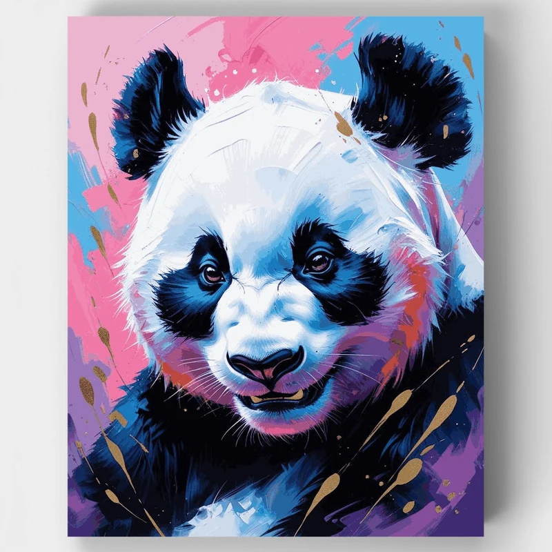 Colorful Panda Portrait - Paint by Numbers Kit