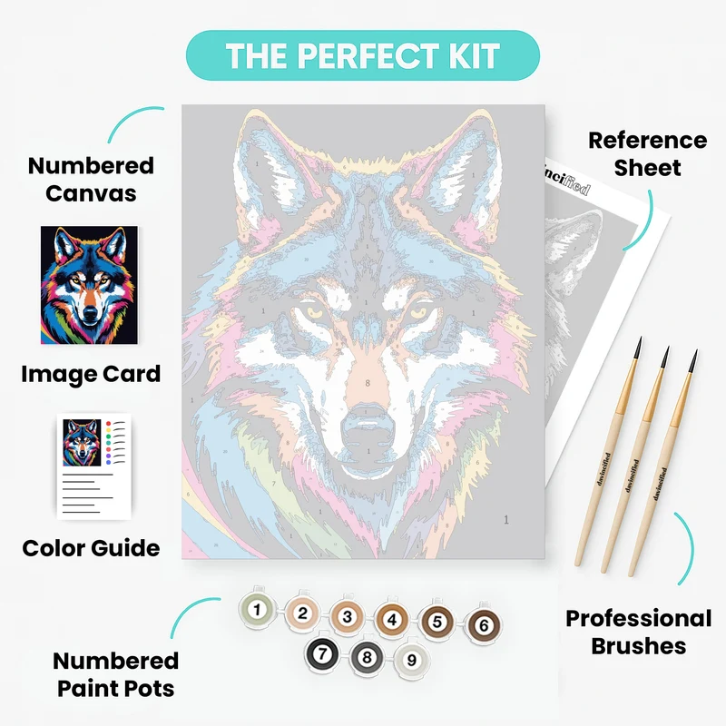 Vibrant Wolf - Paint by Numbers Kit