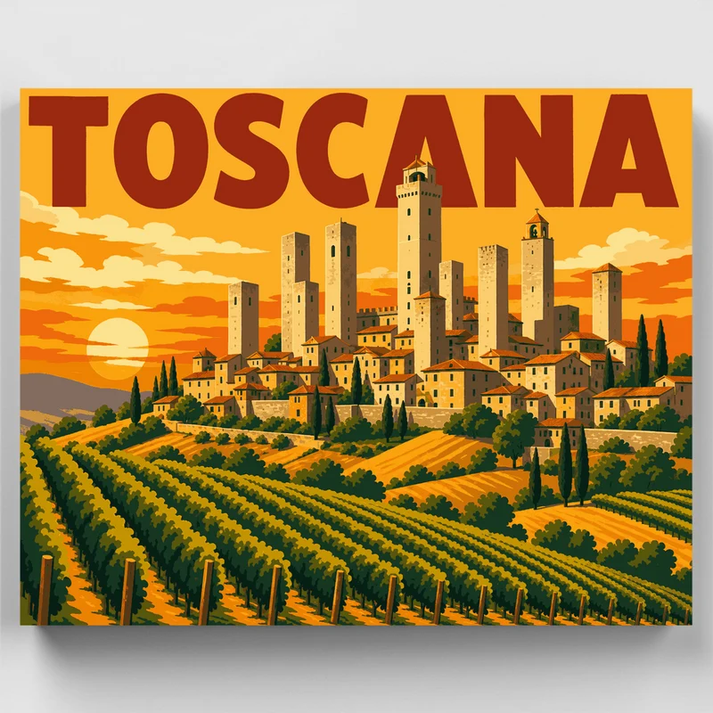 San Gimignano Towers - Paint by Numbers Kit