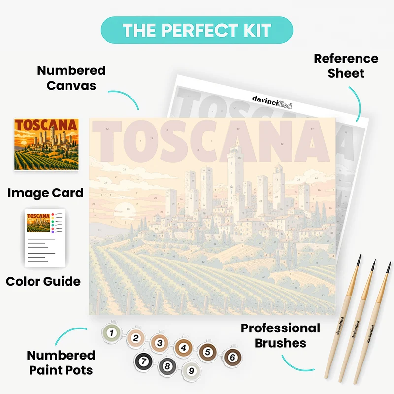 San Gimignano Towers - Paint by Numbers Kit