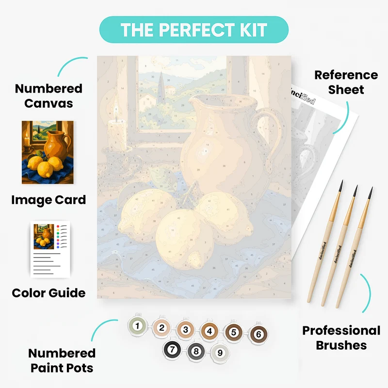 Tuscan Lemons & Pitcher - Paint by Numbers Kit