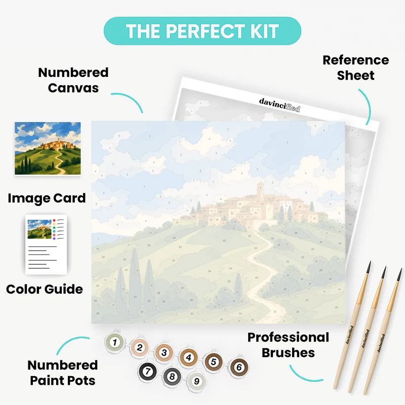 Tuscan Hilltop Village - Paint by Numbers Kit
