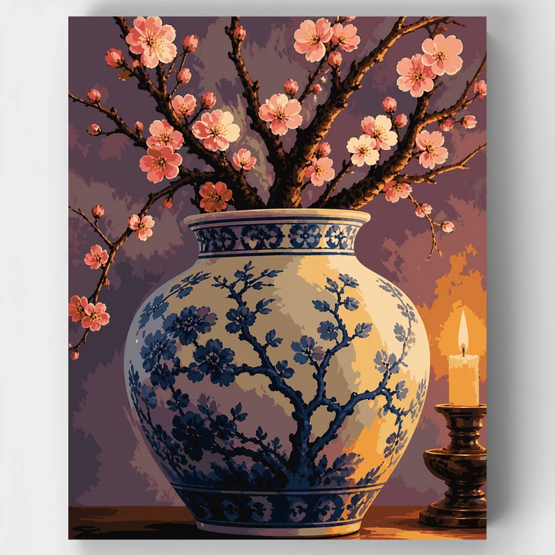 Plum Blossom Porcelain - Paint by Numbers Kit