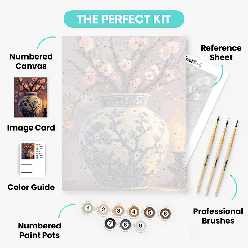 Plum Blossom Porcelain - Paint by Numbers Kit