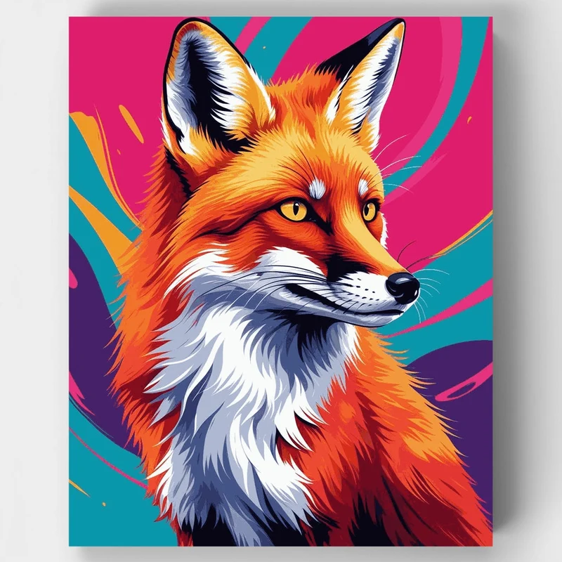 Vibrant Fox Portrait - Paint by Numbers Kit