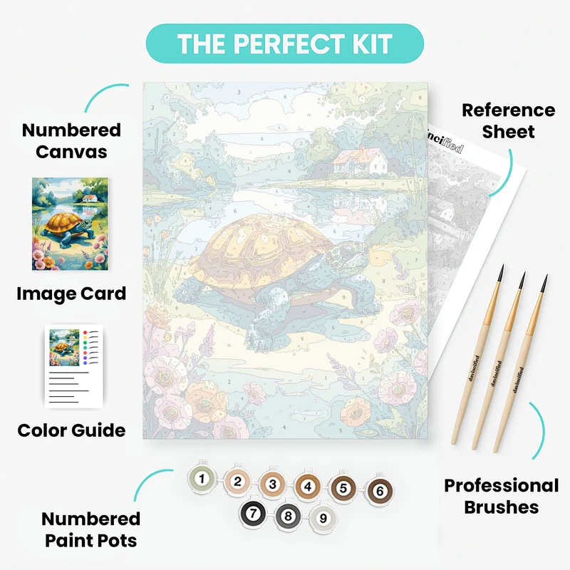 Turtle by the Lake - Paint by Numbers Kit